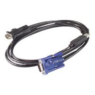 APC - Keyboard / video / mouse (KVM) cable - USB, HD-15 (VGA) (M) to HD-15 (VGA) (M) - 1.83 m - for P/N: AP5201, AP5202, AP5808, AP5816, KVM1116R